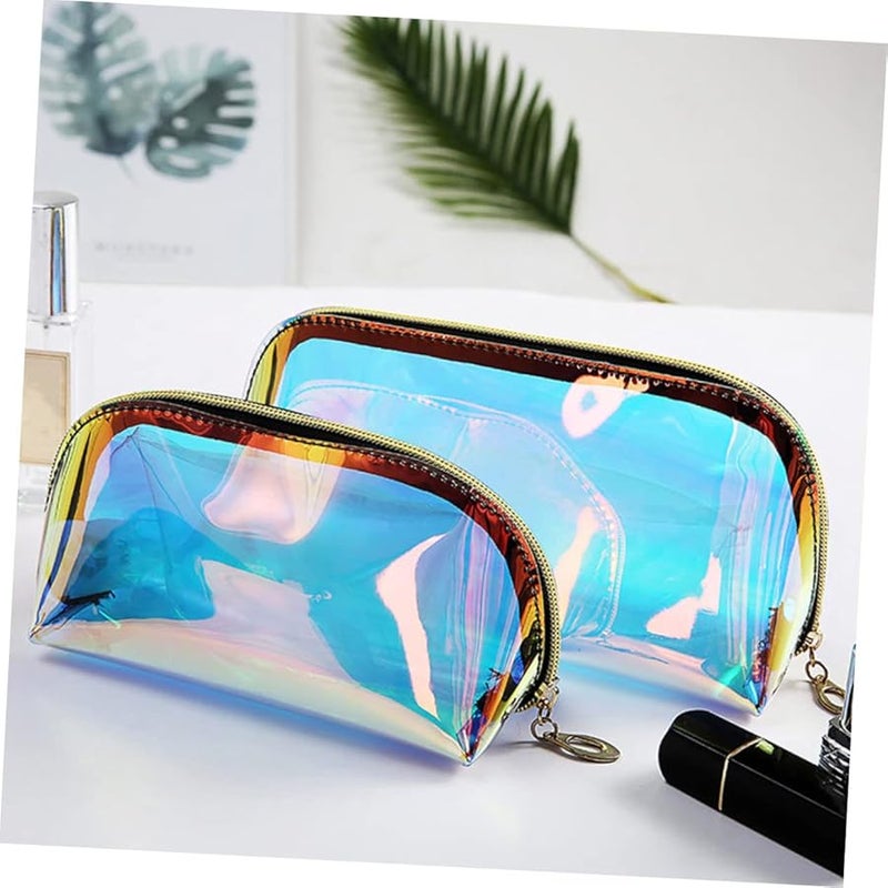 Holographic Makeup Bag Set Of 4 TPU Cosmetic Pouch Travel Organizer - Image 4